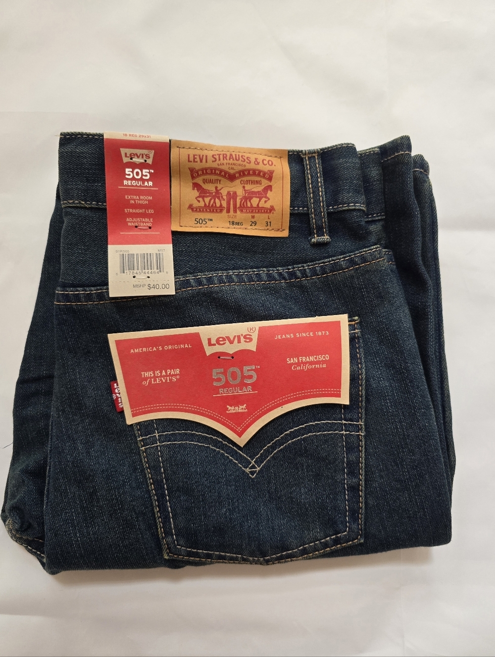 Levi’s 505 Youth Jeans Size 18 (W29xL31) NWT – Adjustable Waist